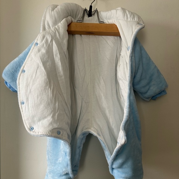 Cozy Blue Bear Infant Winter Romper - Picture 6 of 6